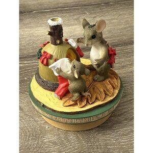 Charming Tails Fitz & Floyd The Stockings Were Hung Mouse Candle Topper MM23